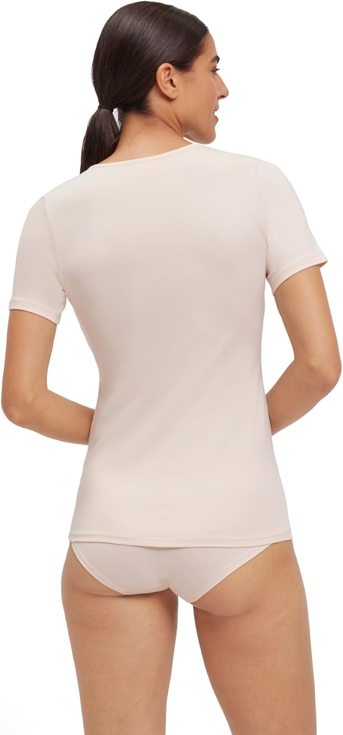 FALKE Damen Daily Comfort 2-Pack Round Neck Unterwäsche bequemes Unterhemd hautfreundlich Kurzarm mi