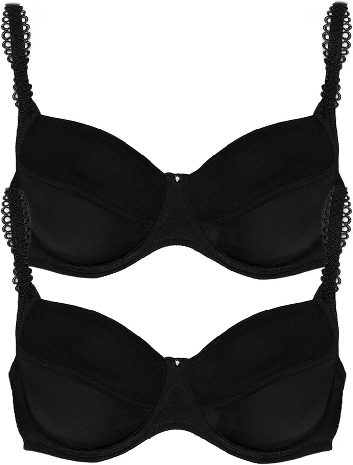 VIANIA! 2er Pack Spacer Bügel BH Sally 144457 70B Schwarz, 70B Schwarz