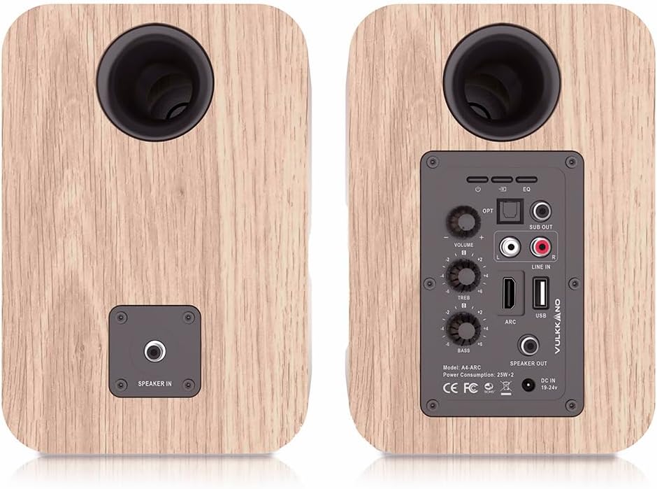 VULKKANO A4 ARC Aktivlautsprecher mit 4" Woofer, Bluetooth 5.0, HDMI ARC, Optica, RCA, USB, mit Subw