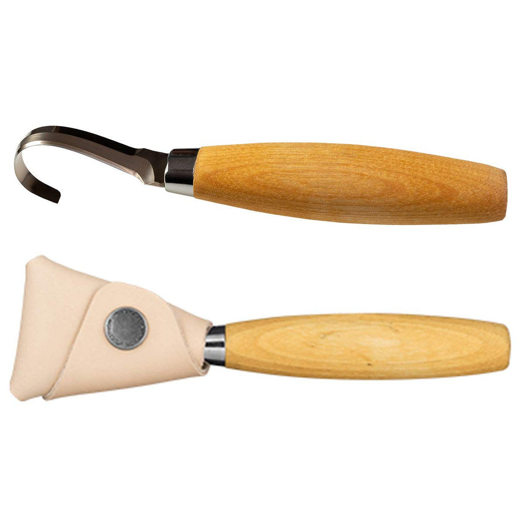 Morakniv Hook Knife 164 Left |13386| Schälmesser , Edelstahl , Schnitzmesser , Griff: Birken Holz ,