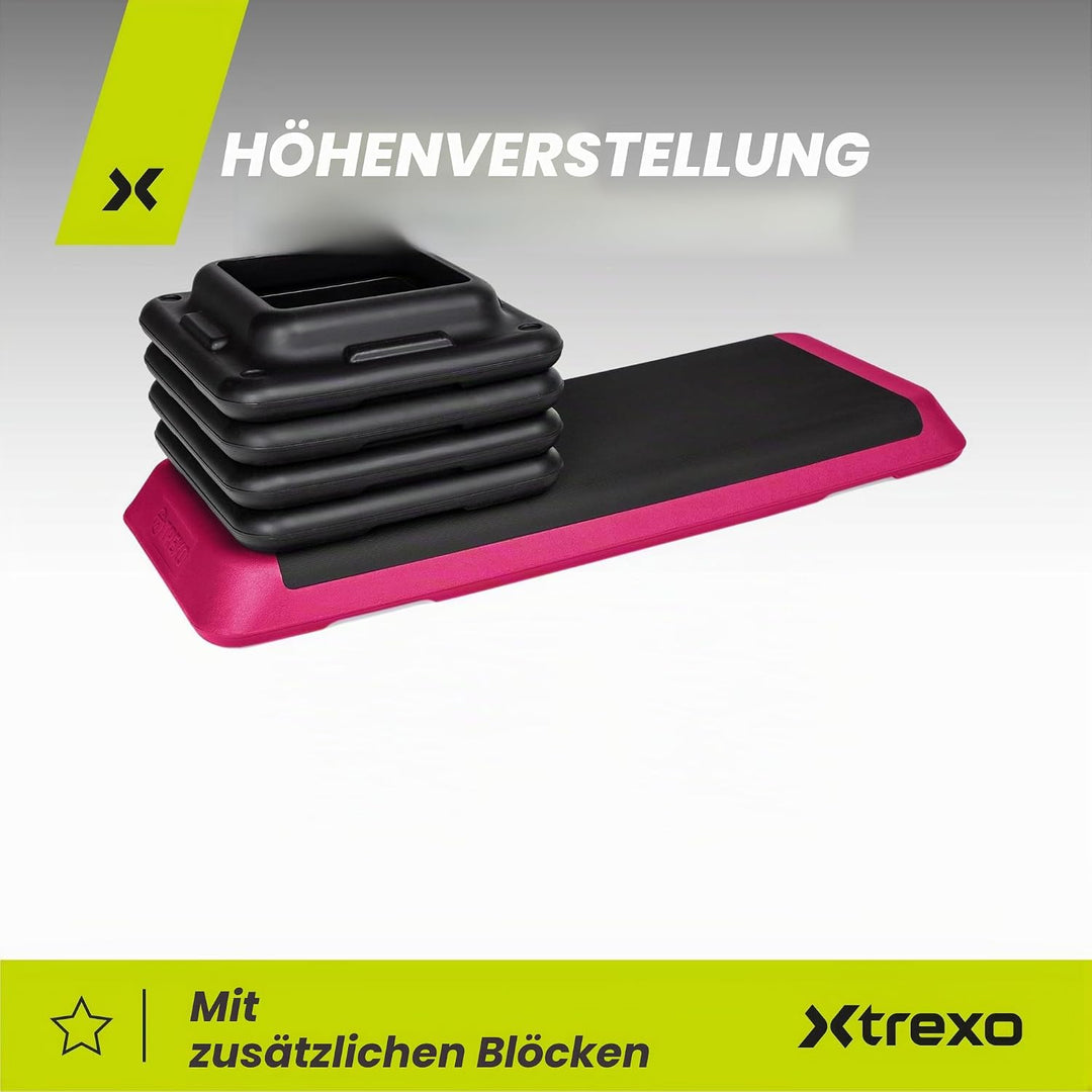 TREXO Stepper Aerobic Schritt für Cardio Fitness Stepper für Zuhause Einstellbare Höhe 10|15|20 cm H
