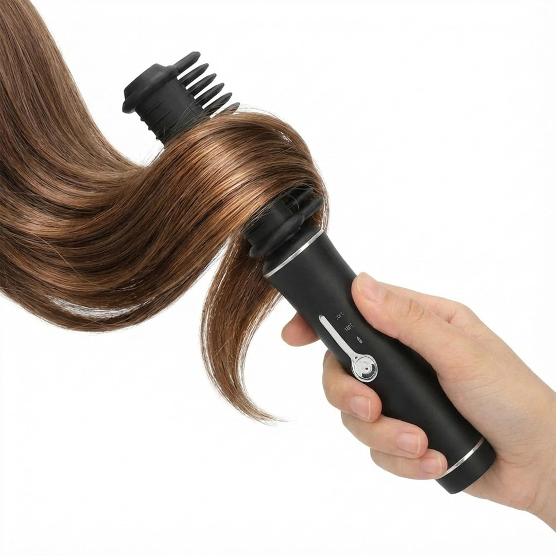 Mini Haarglätter Kabellos | Reiseglätteisen | Stylingbürste mit Keramikbeschichtung | 2 Wärmestufen