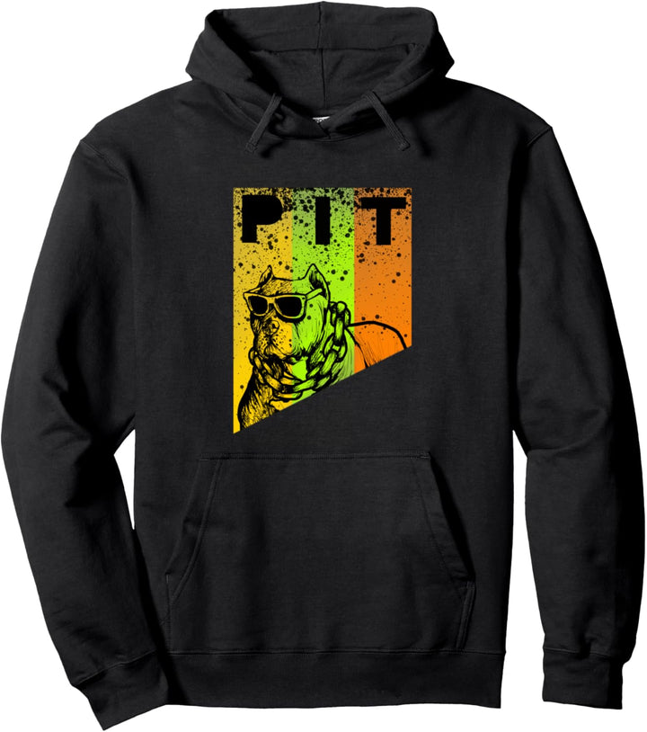 Retro Pitbull Geschenk Pit Bull Lover Pit Pullover Hoodie