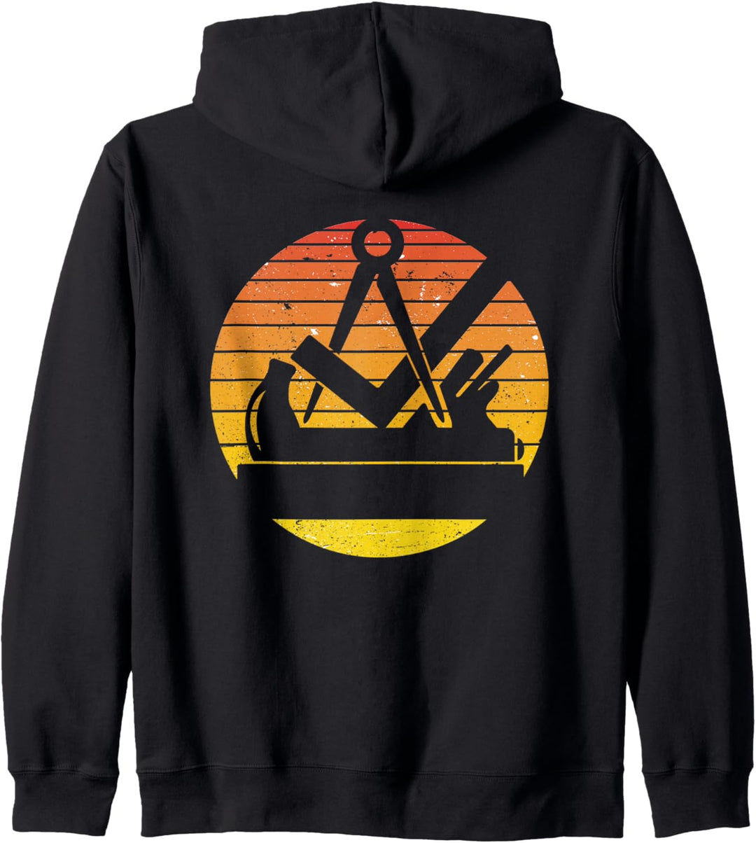 Zunftzeichen Tischler und Schreiner in Vintage Retro Orange Kapuzenjacke