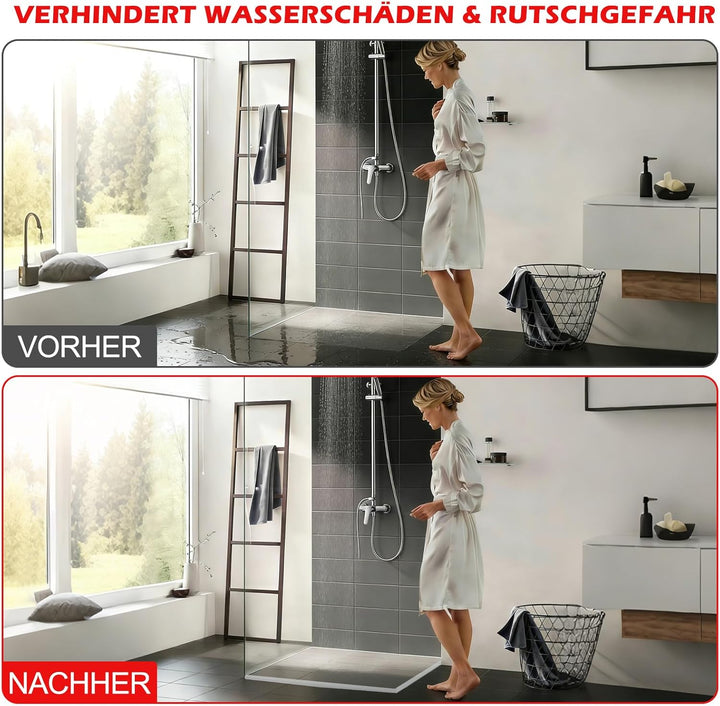 200cm Schwallschutzleiste Dusche Selbstklebend, Silikon Transparent Wasserstopper Dusche Boden, Hohl