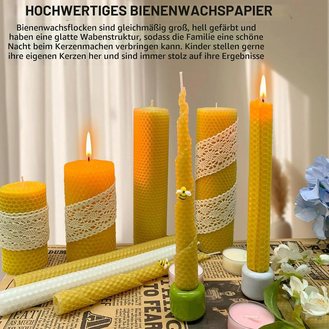 Bienenwachsplatten 40 Stück Natur Bienenwachs 13x9cm Gelb DIY Kerzenherstellung Imkerei Handwerk Pfl