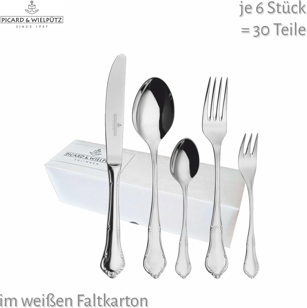 Picard &amp; Wielpütz Besteckgarnitur Palazzo massiv 30-teilig, Silber