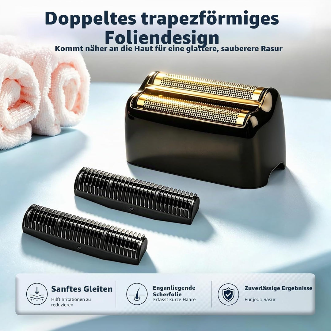 Ersatz-Rasierklinge kompatibel mit BaByl**sPRO Double FXFS2 - Metallfolie (Schwarz, 3er Pack), Schwa