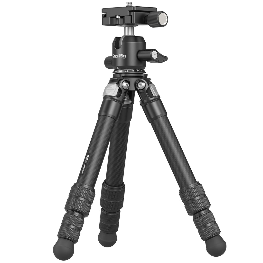SMALLRIG Mini-Tischstativ aus Kohlefaser, Trípode 395mm/15,5Zoll kompaktes Tischstativ-Set im Tasche