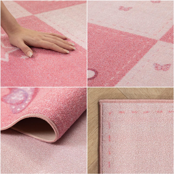 SIMPEX KinderTeppich, Prinzessin-Design, Rosa, 100 x 150 cm, Teppich für Kinder, Kinderzimmer 100 x