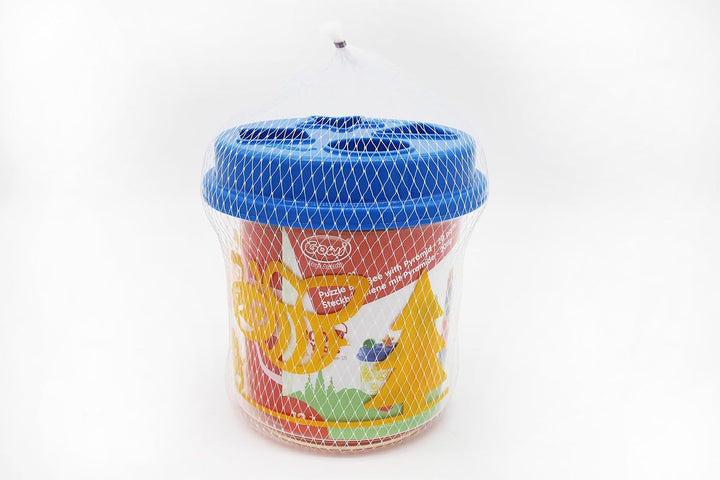 GOWI 453-20 Steckbox Biene mit Pyramide 20teilig, Stapel- und Geschicklichkeitsspielzeug