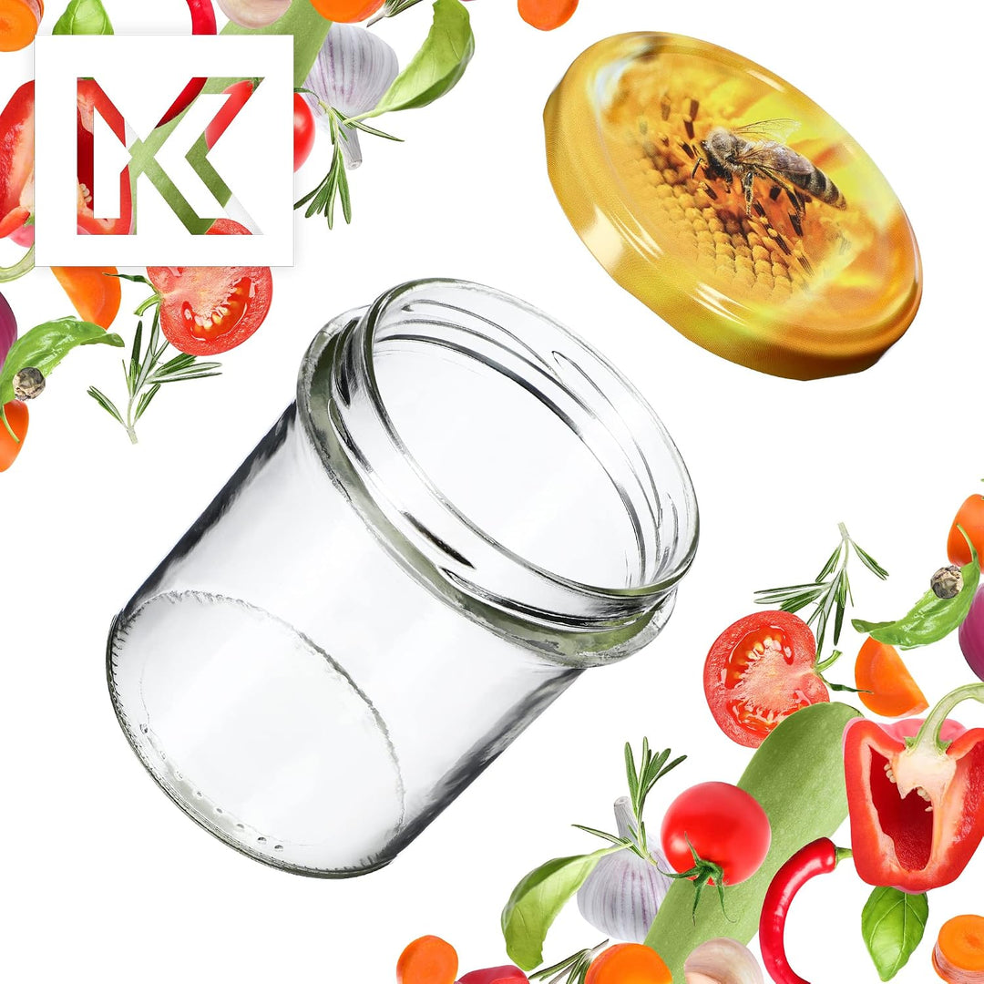 KADAX 10er Set Marmeladengläser 350ml TO82, Einmachgläser Vorratsgläser Mason Jar mit Schraubdeckel,