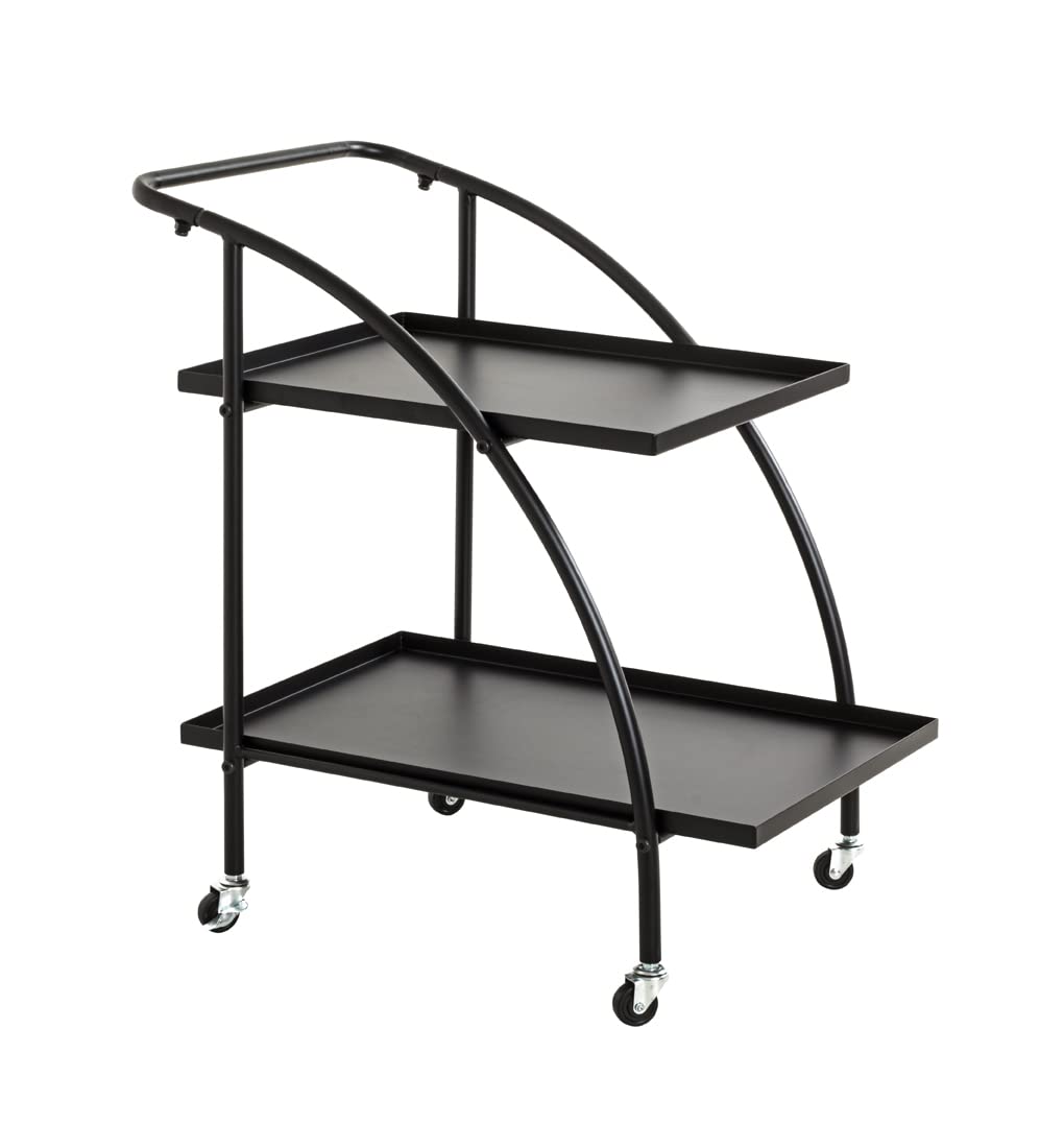 HAKU Servierwagen schwarz, Metall - Masse: B 68 x H 71 x T 42 cm, Style: Modern
