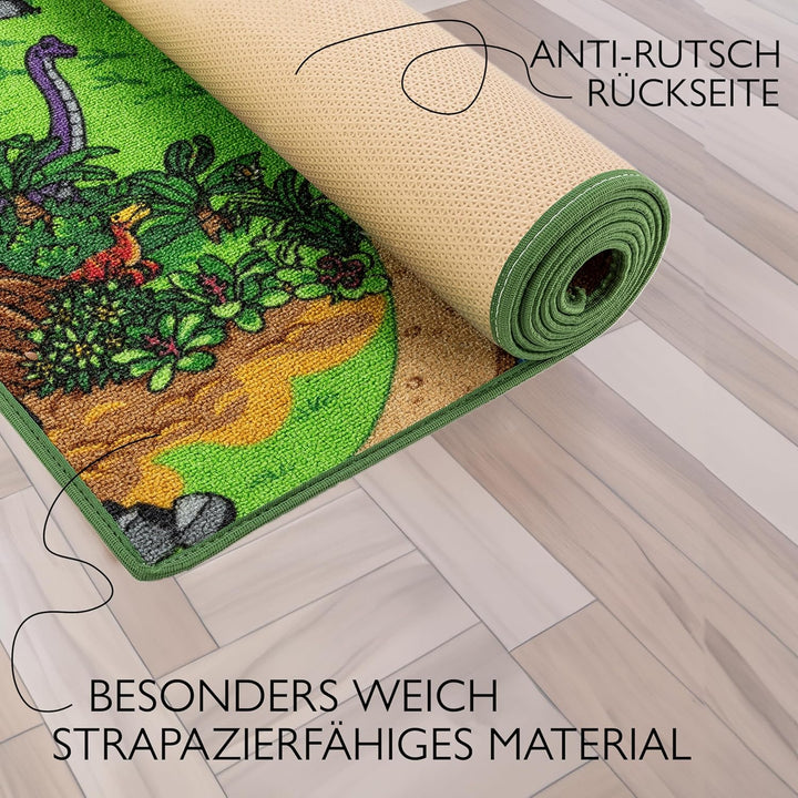 Carpet Studio Dino Teppich Kinderzimmer 95x133cm, Kinderteppich, Spielteppich Jungen & Mädchen, Tepp