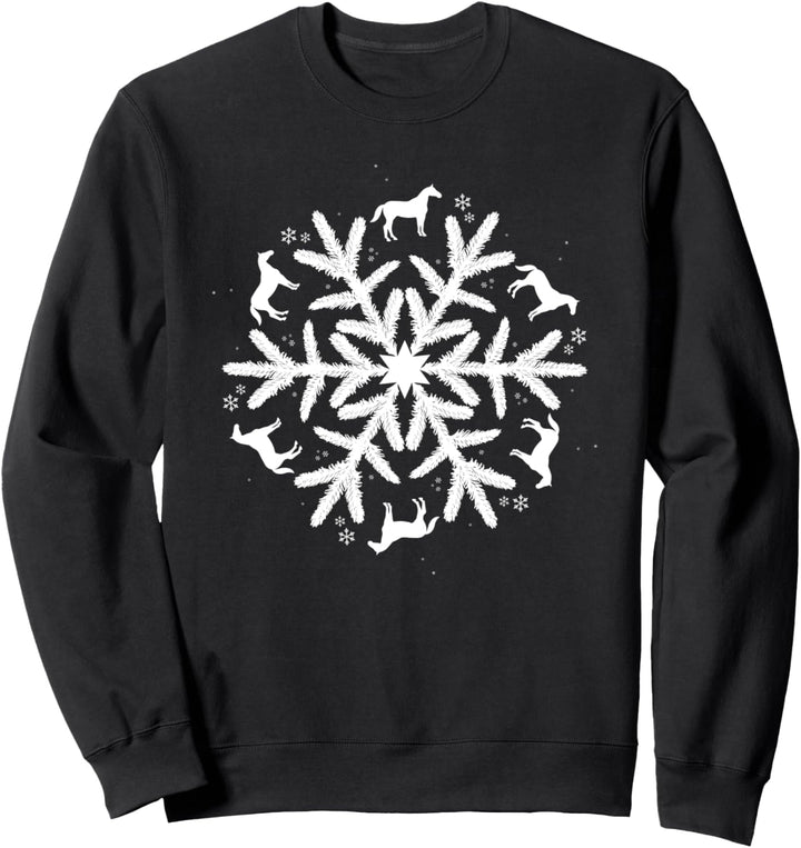 Weihnachten Pferd Schneeflocke Pferd Sweatshirt