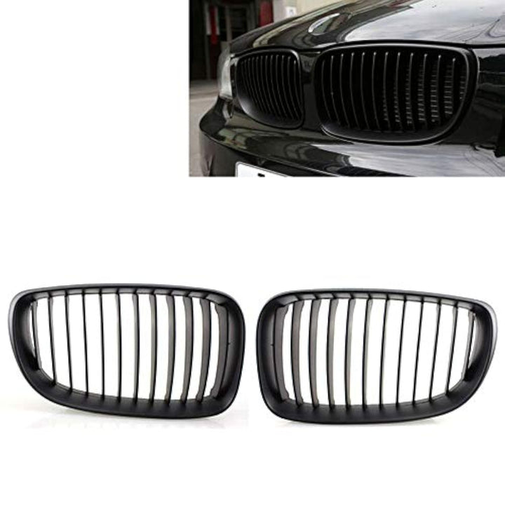 Kühlergrill für E81, E82, E87, E88, LCI 2008-2011, Schwarz, matt, 2 Stück