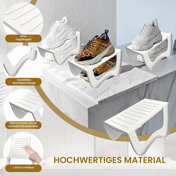 AufuN 10 Stück rutschfest Schuhstapler Schuhschlitze PP Anti-rutsch Schuhhalter Schuhregale Platzspa