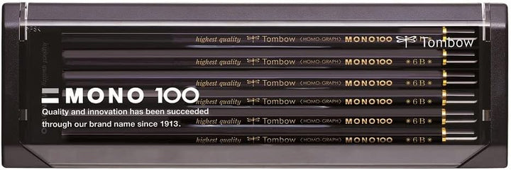 Tombow MONO-100-6B Bleistift Mono 100 Härtegrad 6B, 12-er Set, Härtegrad 6B