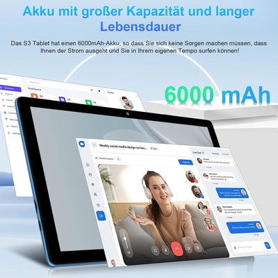 2025 Neueste Tablet 10 Zoll mit Widevine L1, Android 14 Tablet, 20GB RAM+128GB ROM(TF 1TB), Octa-Cor