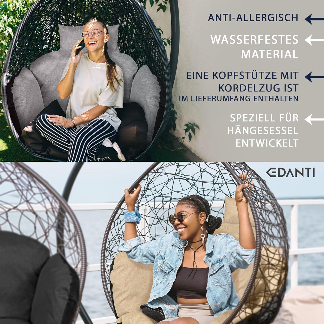EDANTI Gartenkissen Polster Kissen für Hängesessel Storchennest Hängekorb Schaukel Wasserdicht Dekor