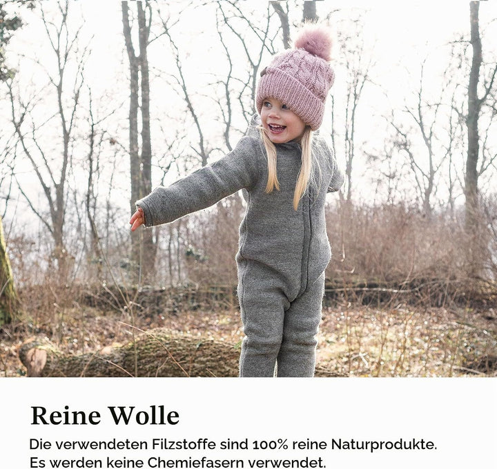 Ehrenkind® WALKOVERALL | Baby Wollwalk-Overalls aus Natur Schurwolle mit Reissverschluss | Walk Woll