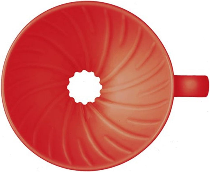 HARIO VDCR-01R V60 Transparenter Kaffee-Tropfer 01 Keramik Rot Kaffee-Tropfer für 1-2 Tassen Rot/Aus