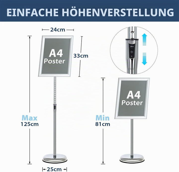 VAIIGO Infoständer Höhenverstellbar Aluminium DIN A4 Plakatständer Informationsständer Präsentations