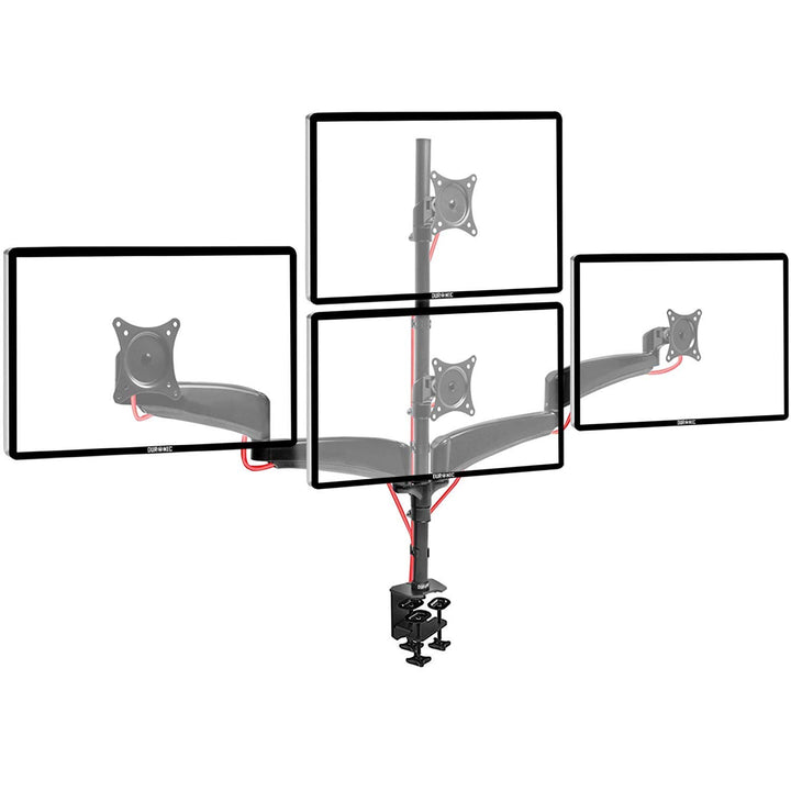 Duronic DM453VX1 Monitorarm, Monitor Halterung 4 Bildschirme bis 27" Zoll, LCD LED Display Ständer b