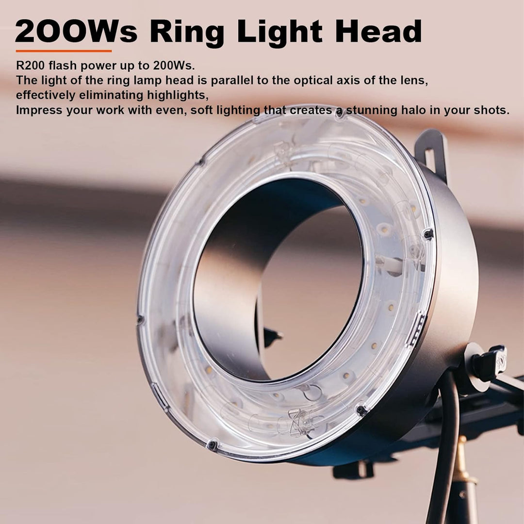 GODOX R200 Ringblitzkopf für AD200 AD200 Pr für 7 Zoll mit Bowens Montage Fotostudio Stroboskoplicht