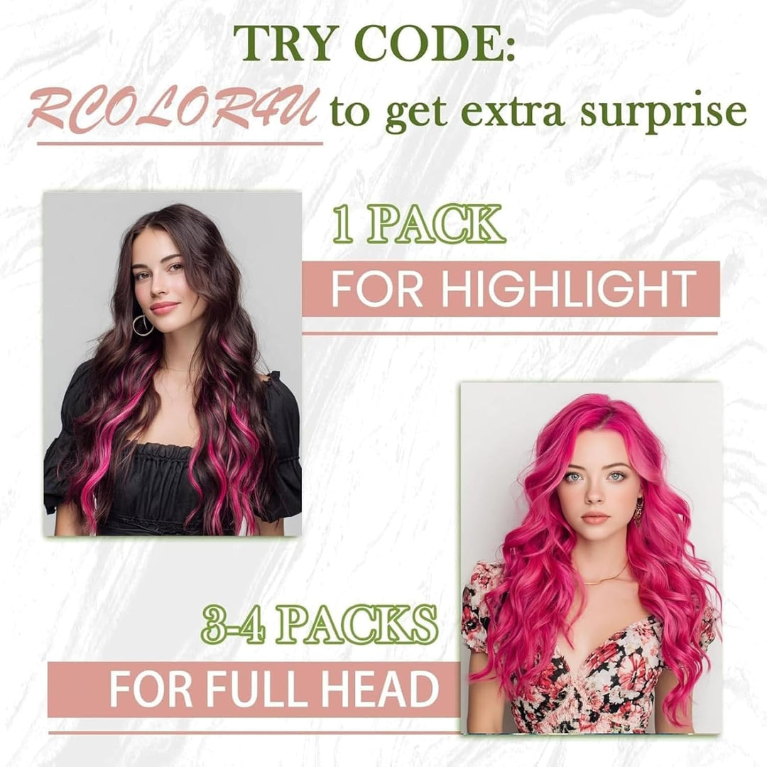RUNATURE Pink Microring Echthaar Extensions 45cm Menschlich Haarextensions Microring 25 Strähnen Pin