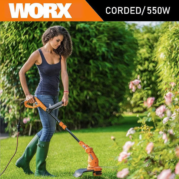 WORX WG119E Rasentrimmer 550W – Rasen Schneider mit 2-in-1 Funktion: Trimmen & Kantenschneiden – Ink
