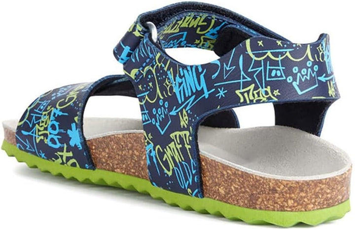 Geox Jungen J Ghita Boy Sandal 24 EU Navy Lime, 24 EU Navy Lime