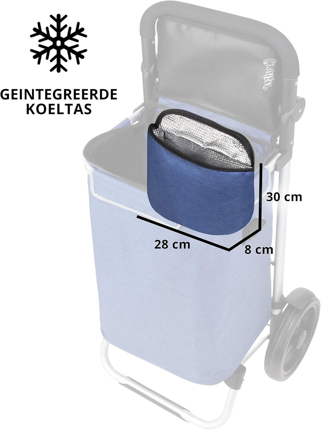 Shoppingcruiser Allround Einkaufstrolley mit Kühlfach 41ltr, klappbar, Einkaufswagen abnehmbare Tasc