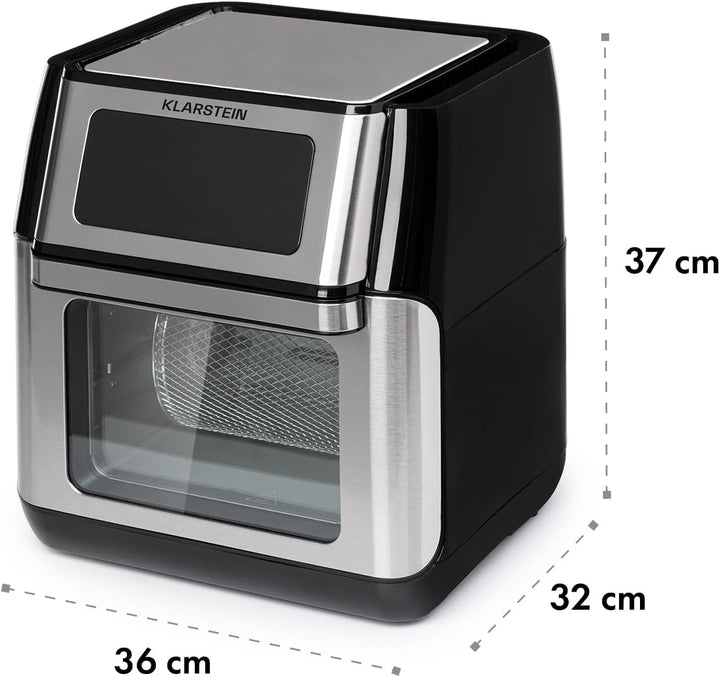Klarstein AeroVital Fry Heissluftfritteuse,3D-heating System: 1500W,XL-Volumen: 10L, 9 Programme, Co