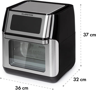 Klarstein AeroVital Fry Heissluftfritteuse,3D-heating System: 1500W,XL-Volumen: 10L, 9 Programme, Co