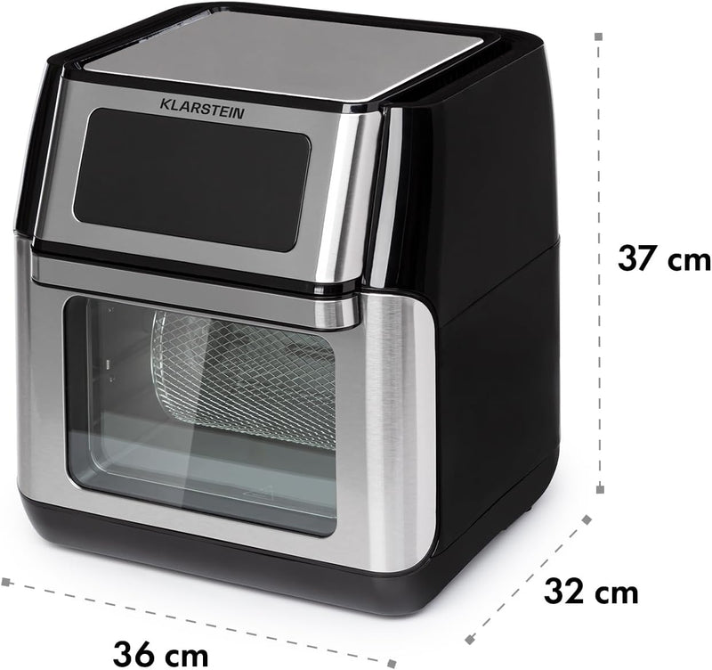 Klarstein AeroVital Fry Heissluftfritteuse,3D-heating System: 1500W,XL-Volumen: 10L, 9 Programme, Co