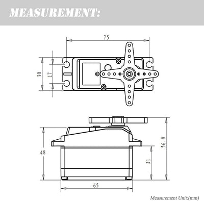 ANNIMOS 60KG Grosses Servo 8,4V Hochspannung Rostfreier Stahl Zahnrad Grosses Drehmoment Schnelle Ge