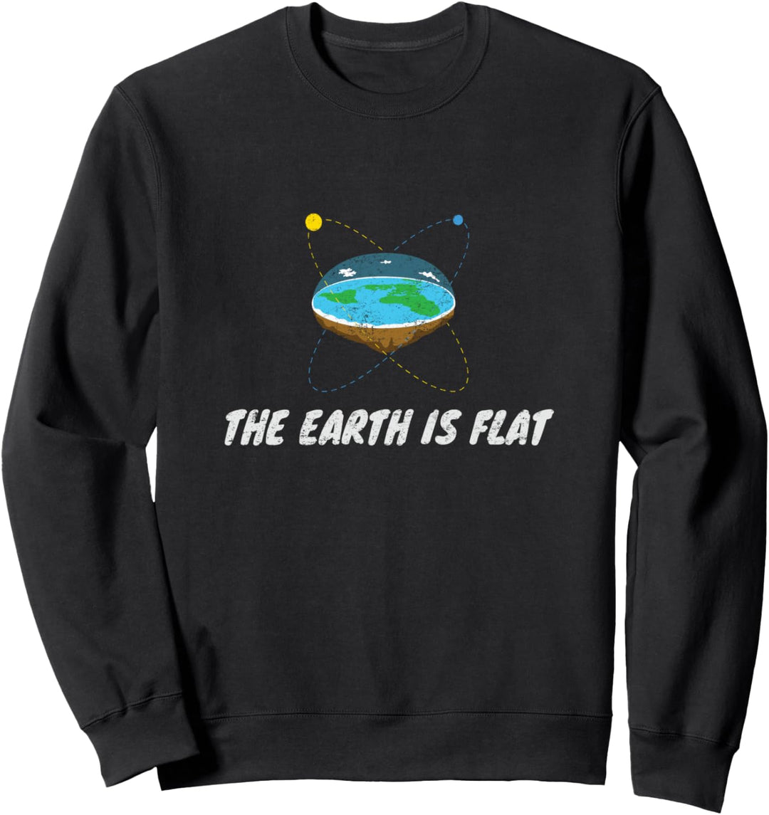 Flat Earth Retro Planet Orbit Verschwörung Sweatshirt