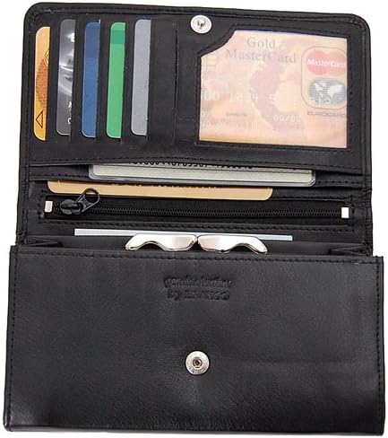 GoBago Branco Leder Damen Geldbörse Börse Portemonnaie Geldbeutel (Blau), Blau