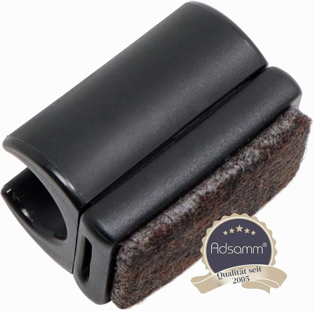 Adsamm® / 32 x Klemmschalengleiter mit Filz/Schwarz/ø 12-13 mm/Rund/Schalengleiter mit austauschbare