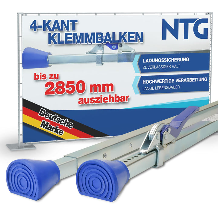4-Kant-Klemmbalken Vierkantklemmbalken 1,88-2,85 m Ladungssicherung und Transportsicherung für PKW L