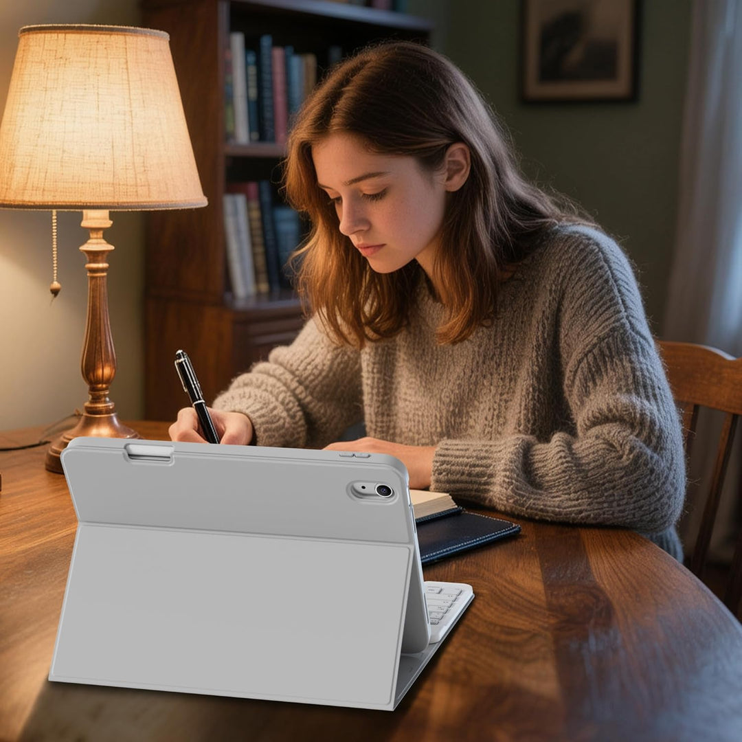 Hülle mit Tastatur für iPad A16 11 Generation2025/10 Generation 2022, (11/10.9 Zoll), 7-farbige Magn