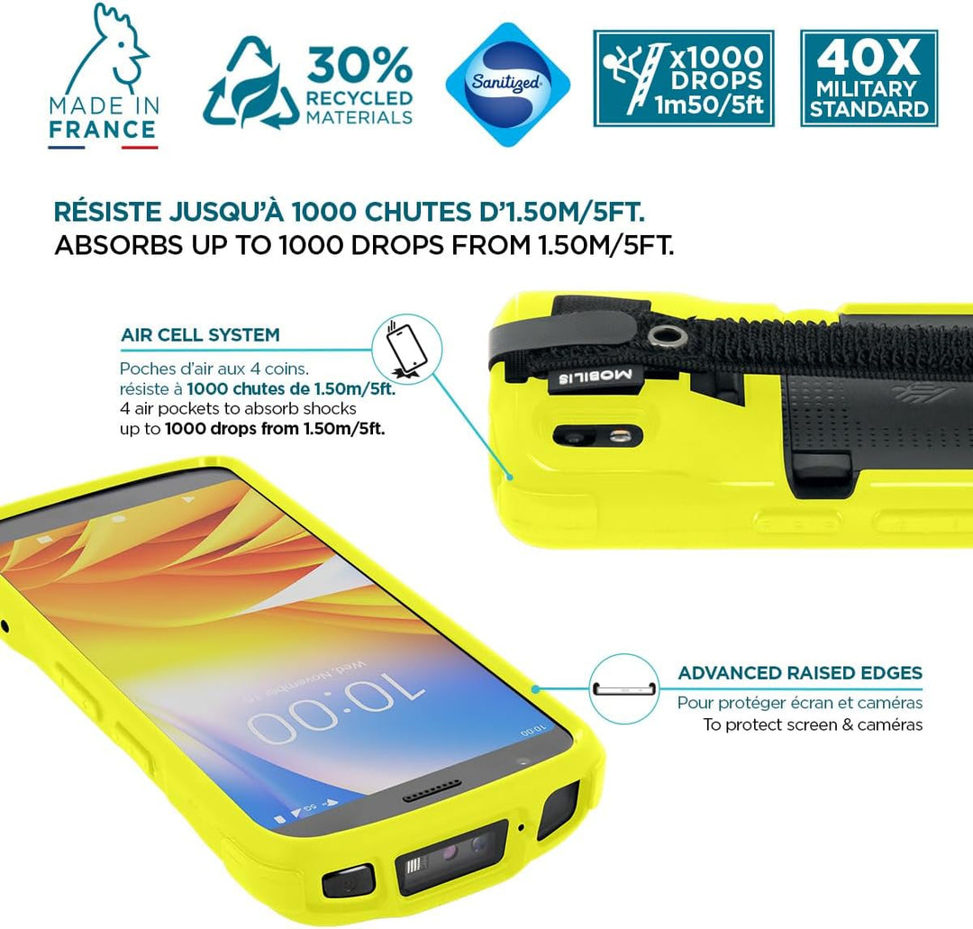 Mobilis Schutzhülle für Zebra TC22 TC27 mit Handschlaufe | Antimikrobieller Schutz - Etui in Militär