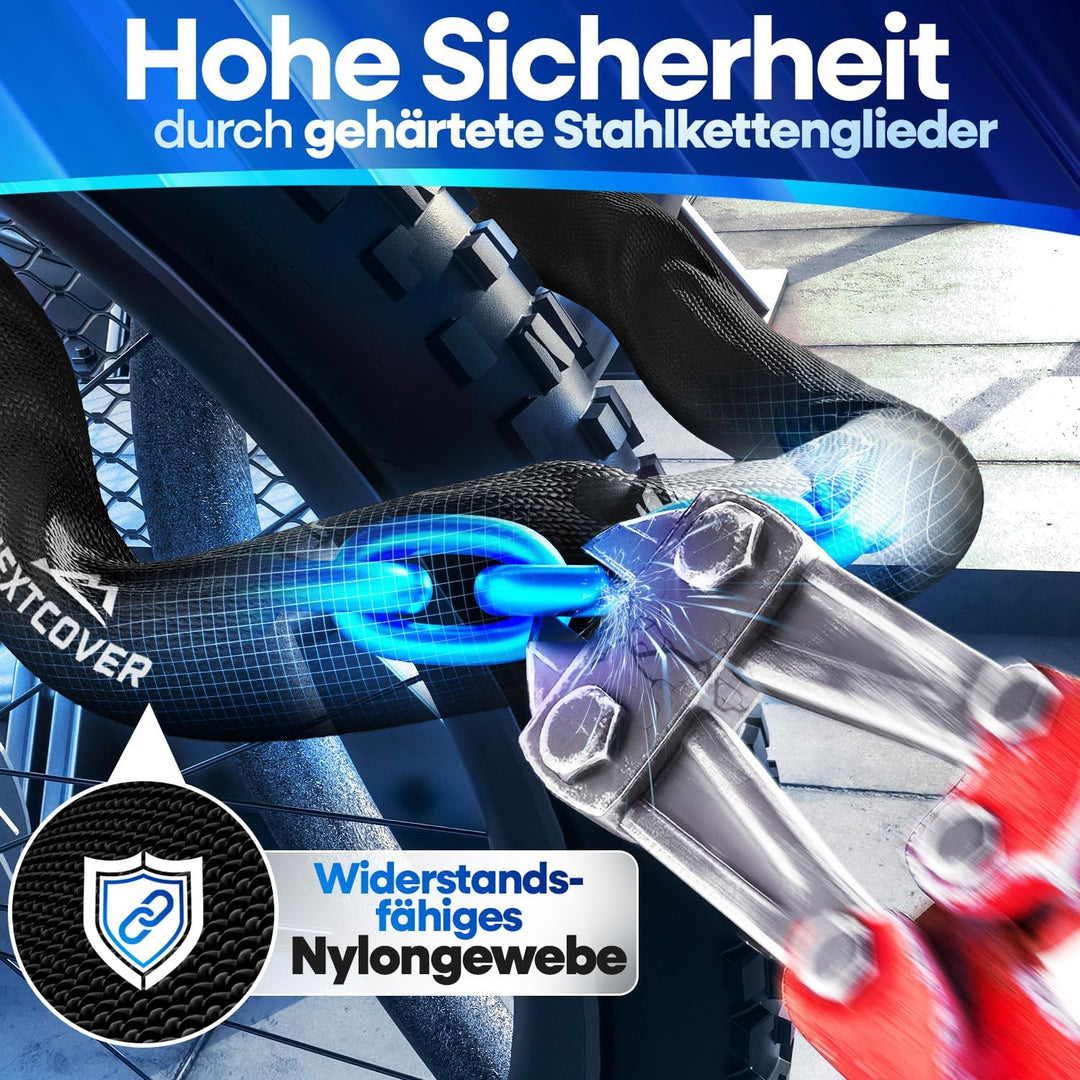 NEXTCOVER® Fahrradschloss LockOne mit Zahlencode I - [SAFESECURE] Zahlenschloss hohe Sicherheit Fahr