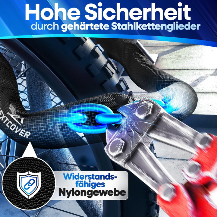 NEXTCOVER® Fahrradschloss LockOne mit Zahlencode I - [SAFESECURE] Zahlenschloss hohe Sicherheit Fahr