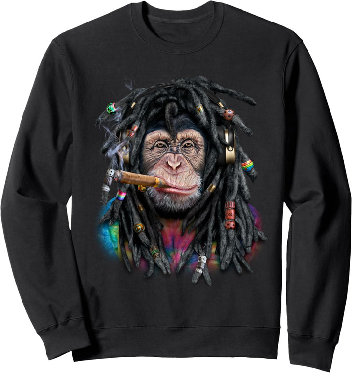 Schimpanse mit Reggae-Dreadlocks-Haaren Sweatshirt