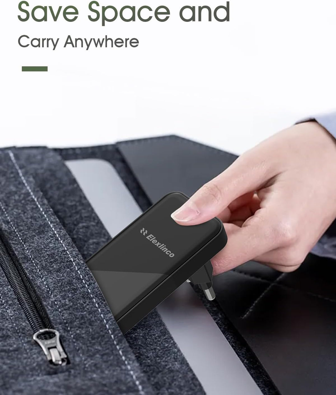 USB C Ladegerät 35W, Elexlinco 2-Port Schnell Kompakt USB C Netzteil, PD 3.0 Power Adapter Ladesteck
