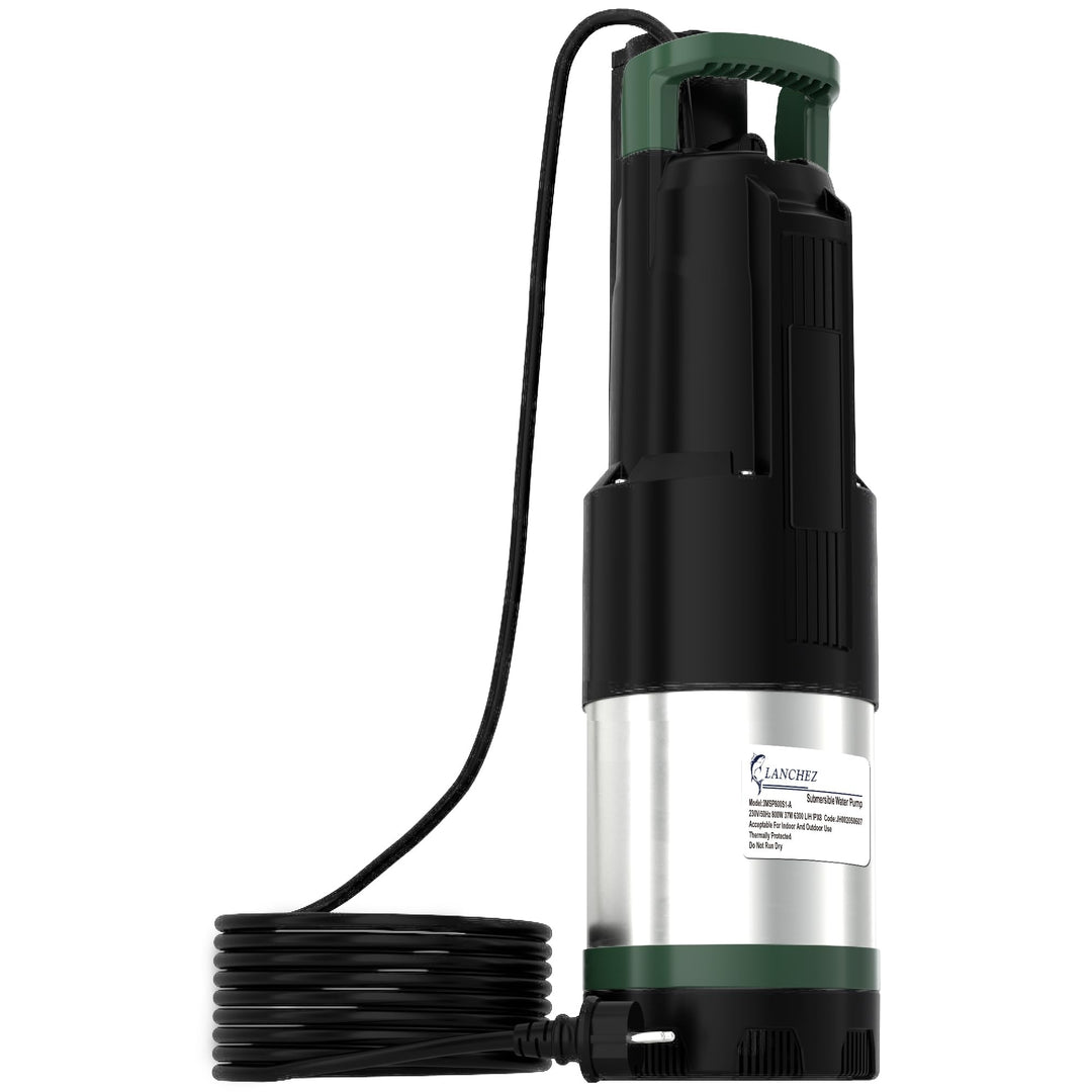 LANCHEZ Tauch-Druckpumpe 3 inox, Fördermenge 6300 l/h 800W Tauchdruckpumpe, Förderhöhe max. 37 m, in