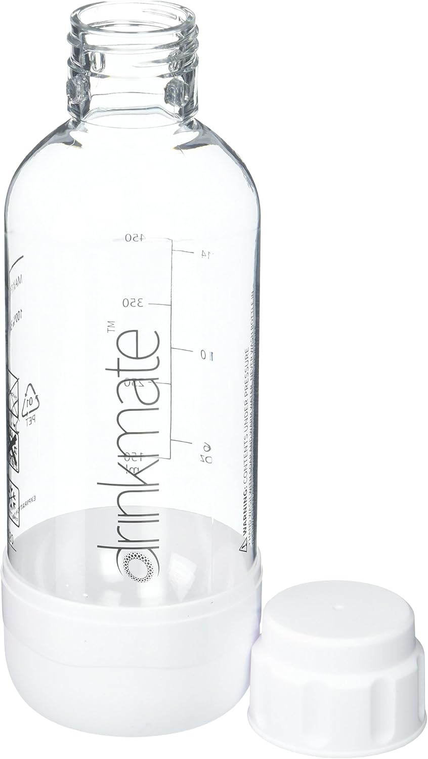 DrinkMate Sprudelflaschen, 2 x 0.5L PET, BPA Frei, Weiss
