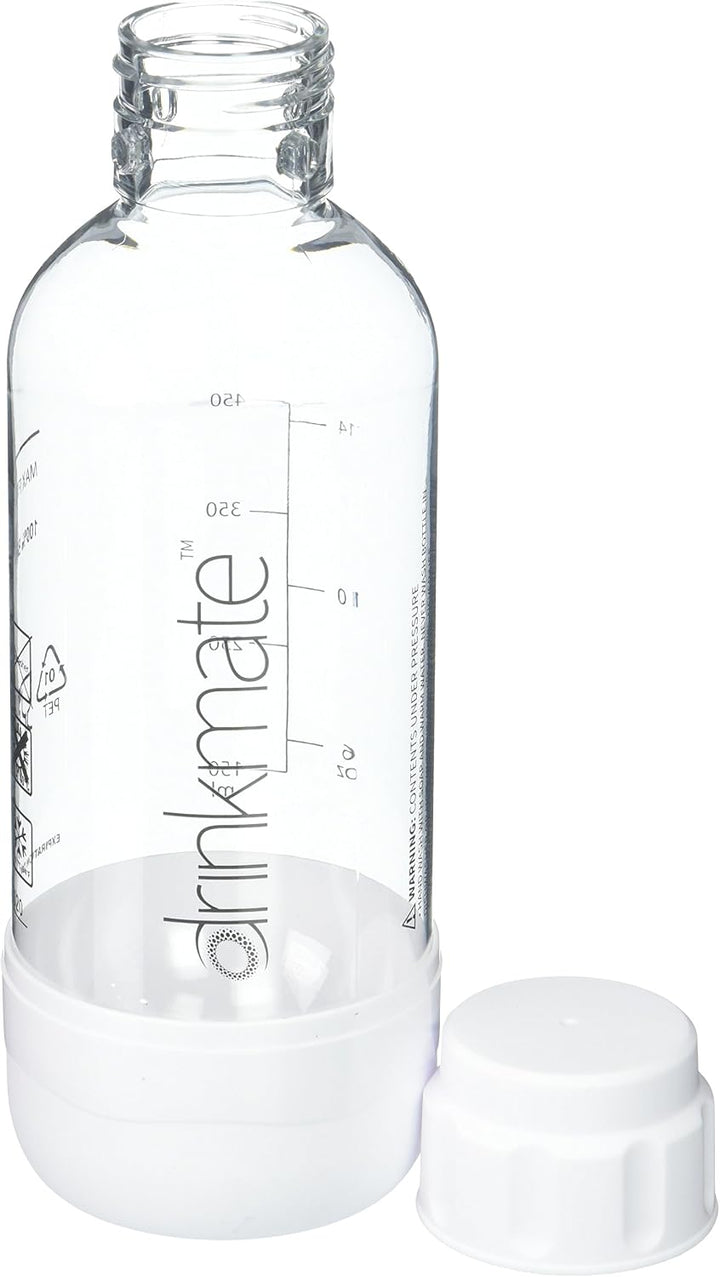DrinkMate Sprudelflaschen, 2 x 0.5L PET, BPA Frei, Weiss